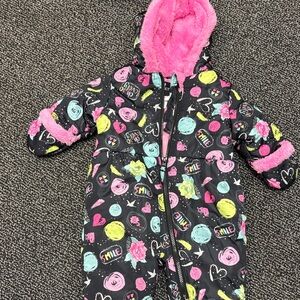 Colorful Baby Snowsuit with Pink Lining